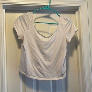 White Low back crop top